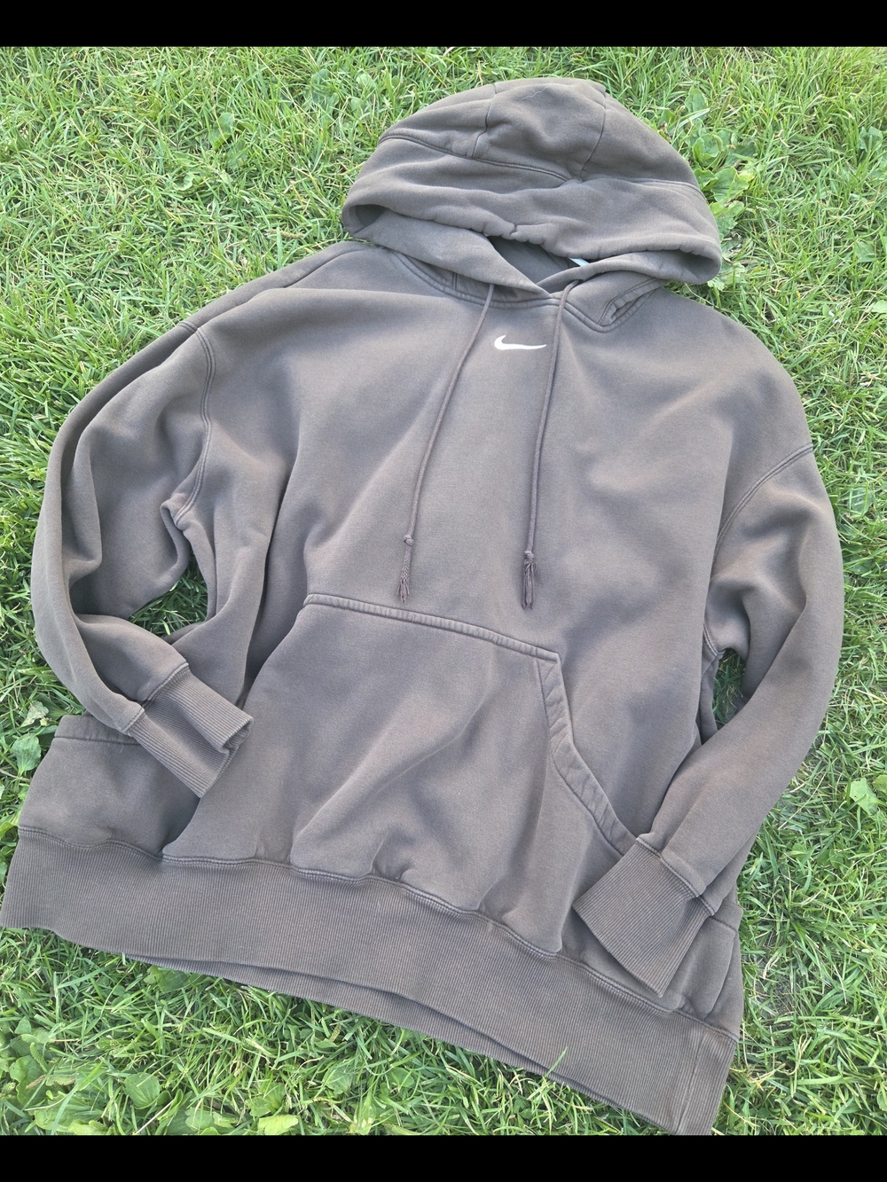 Nike Brown Pullover Hoodie with White Swoosh